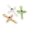 Glass Seed Beaded Pendants PALLOY-MZ01279-2