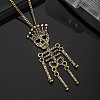 Vintage Alloy Halloween Skeleton Pendant Necklaces WG70F82-01-1