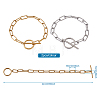 304 Stainless Steel Paperclip Chain Bracelets BJEW-TA0003-04-8