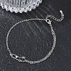 Brass Micro Pave Clear Cubic Zirconia Link Bracelets BJEW-E114-01E-P-2