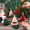 6Pcs 3 Colors Christmas Tree with Star Felt Fabric Pendant Decoration HJEW-CP0001-10-3
