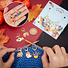 Halloween Theme Alloy Enamel Ghost/Dessert/Pumpkin House Charm Locking Stitch Markers HJEW-PH01754-3