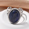 Oval Natural Gemstone Finger Rings RJEW-M062-02P-18-6