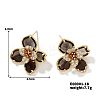 Fashionable and Elegant Floral Shaped Stud Earrings with Rhinestones QI6190-3-1