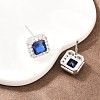 Square Brass Micro Pave Cubic Zirconia Stud Earrings EJEW-Z164-22P-5