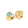 Brass Micro Pave Cubic Zirconia Beads KK-H533-03G-2