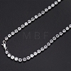 Stainless Steel Full Rhinestone Cross Pendant 4mm Tennis Chain Necklaces KD8251-3-2
