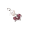 Natural Gemstone & Cultured Freshwater Pearl Pendants PALLOY-JF05142-02-4