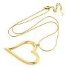 Golden Plated 304 Stainless Steel Heart Frame Pendant Necklaces NJEW-Z040-04G-1