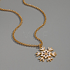 Minimalist 304 Stainless Steel Enamel White Snowflake Pendant Necklaces for Women NO8875-1