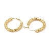 Brass Wire Wrapped Hoop Earrings for Women EJEW-C056-02G-2