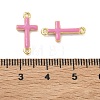 Brass Enamel Religion Cross Links Connector Charms KK-D229-07G-04-3