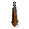 Natural Tiger Eye Pointed Big Pendants G-Q184-02L-AS-1