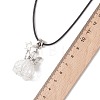 Glass Seed Beaded Star Angel Pendant Black Waxed Cotton Cord Necklaces NJEW-MZ00144-01-4