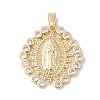 Brass Cubic Zirconia Pendants KK-Z050-09G-01-1