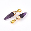 Natural Amethyst Pendants G-N345-01F-2