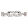 925 Sterling Silver Micro Pave Clear Cubic Zirconia Fold Over Clasps STER-U005-10P-1