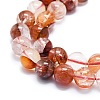 Natural Red Hematoid Quartz/Ferruginous Quartz Beads Strands G-K245-A01-04-3