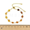 Adjustable Natural Cultured Freshwater Pearl & Amber Beads Slider Bracelets for Women BJEW-JB13608-3