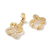 Rack Plating Brass Micro Pave Clear Cubic Zirconia Fold Over Clasps KK-NH0002-03E-G-2