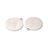 Non-Tarnish 304 Stainless Steel Pendants STAS-A074-03C-P-3