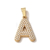 304 Stainless Steel Micro Pave Clear Cubic Zirconia Pendants CU-CBA703A-05G-A-1