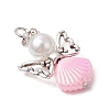 3Pcs 3 Colors Glass Pearl Pendants PALLOY-JF03471-4