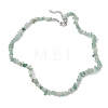 Natural Green Aventurine Chip Beaded Necklace NJEW-JN04615-14-4