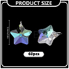 60Pcs Star Glass Pendants PALLOY-HY00123-2