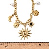 304 Stainless Steel Resin & Plastic Pearl Sun Pendant Bib Necklaces NJEW-H073-01G-5