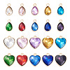  40Pcs 20 Styles Faceted Glass Rhinestone Pendants GLAA-TA0001-44-2