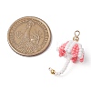 Handmade Umbrella Nylon Wired Glass Seed Beaded Pendants with Glass Pearl Round Bead and Brass Beads PALLOY-MZ00504-2