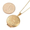 304 Stainless Steel Flat Round Locket Pendant Cable Chain Necklaces for Women NJEW-M050-04A-G-5