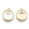 Brass Micro Pave Clear Cubic Zirconia Charms KK-S356-099-NF-2