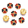 4-Petal Alloy Enamel Bead Caps X1-ENAM-TAC0023-10-2