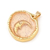 Transparent Epoxy Resin Brass Pendants KK-B163-01G-05-2
