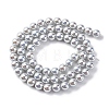 UV Plating Pearlized Glass Pearl Beads Strands GLAA-F128-01A-T12-4