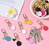 35Pcs 7 Colors Alloy Enamel Smiling Face & Heart Pendant Decorations HJEW-YW00286-5