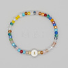 Handmade Bohemian Colorful Faceted Rondelle Glass Beaded Stretch Bracelets UI5654-9-1