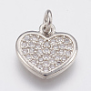 Brass Micro Pave Cubic Zirconia Pendants ZIRC-F083-003P-RS-1