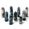 Natural Moss Agate Pointed Prism Bar Home Display Decoration G-PW0007-104B-1