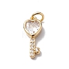Brass Cubic Zirconia Pendants X-KK-E003-12G-1