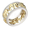 Elephant Hollow Out Alloy Crystal Rhinestone Finger Rings FS-WG55101-03-5