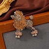 Poodle Alloy Rhinestone Brooches JEWB-Q006-01A-1