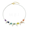 Ocean Natural Spiral Shell & Glass Seed Beaded Necklaces NJEW-TA00243-3