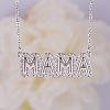 Mother's Day Brass Micro Pave Clear Cubic Zirconia Bubble Word MAMA Pendant Necklaces FS-WGCB7F4-04-1
