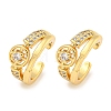 Brass Micro Pave Cubic Zirconia Cuff Earrings EJEW-C104-087G-1