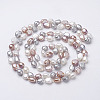 Natural Pearl Beaded Necklaces NJEW-P149-01C-1