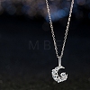 925 Sterling Silver Pave 5A Clear Cubic Zirconia Pendants SE-CBA9BBC-08P-4