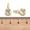 Brass Micro Pave Cubic Zirconia Charms KK-G555-21G-A-4